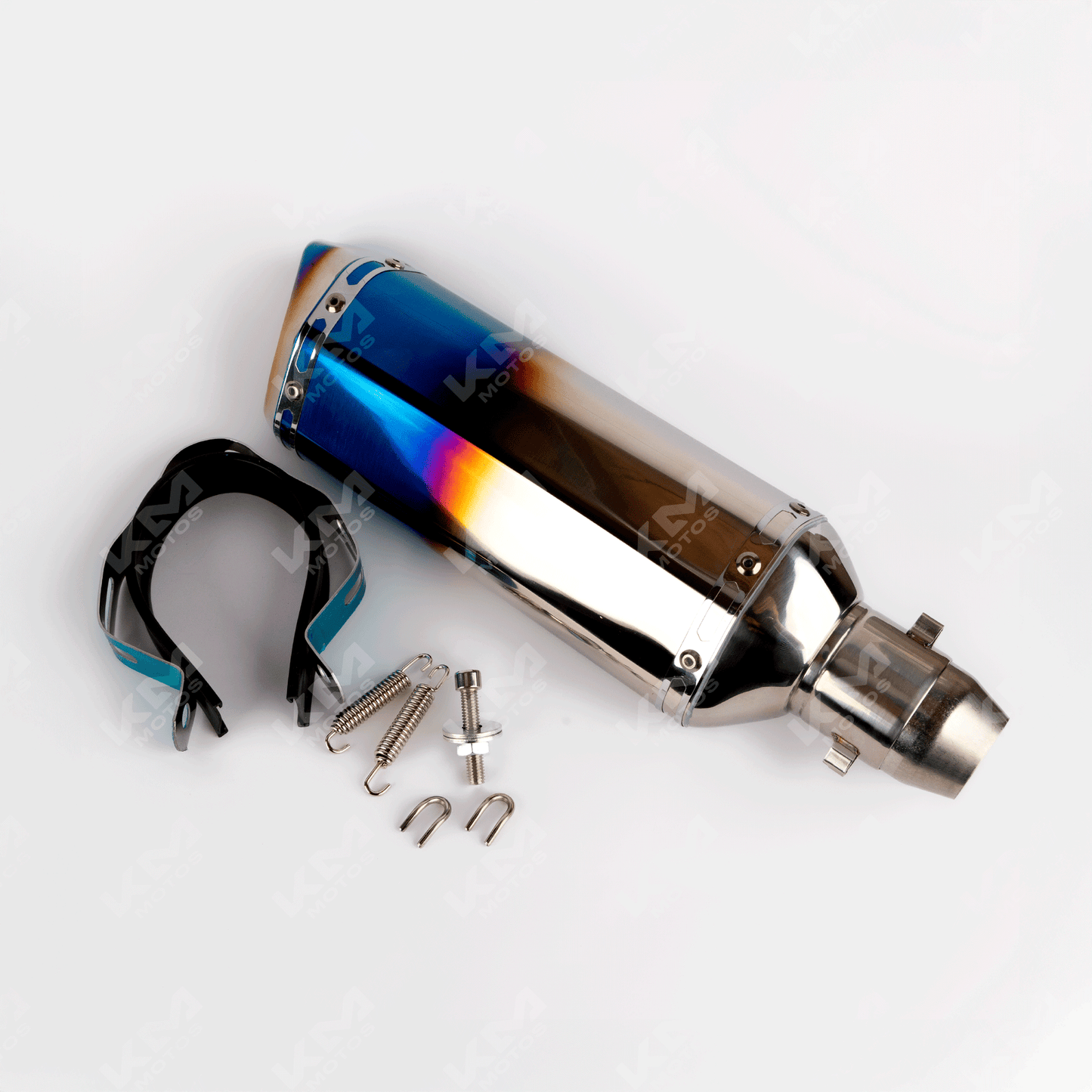 BAZUKA AKRAPOVICK PEQUEÑO MEDIO HEXAGONAL AZUL KMS - KMMOTOSHN