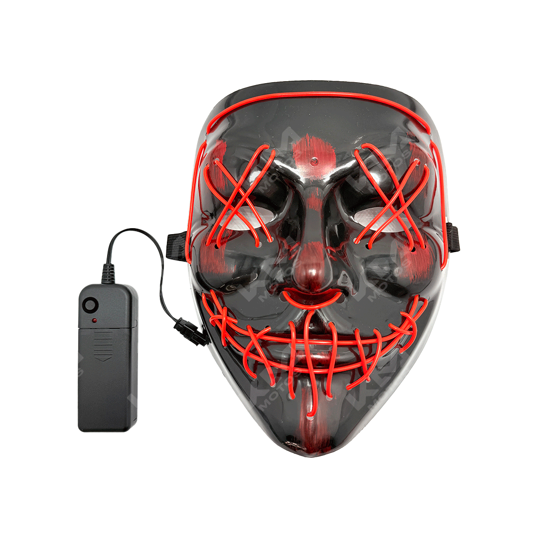 Máscara de Halloween con luces LED de KMS, con diseño espeluznante y luces que brillan en la oscuridad, perfecta para disfraces.