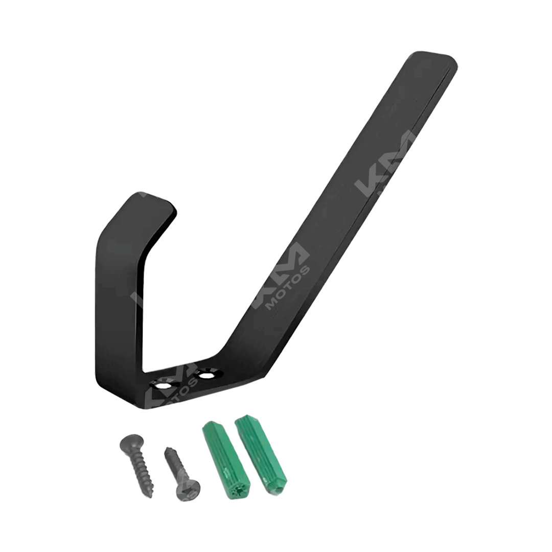 Perchero para casco universal de la marca KMS con soporte resistente y diseño funcional, ideal para organizar cascos de motocicleta.