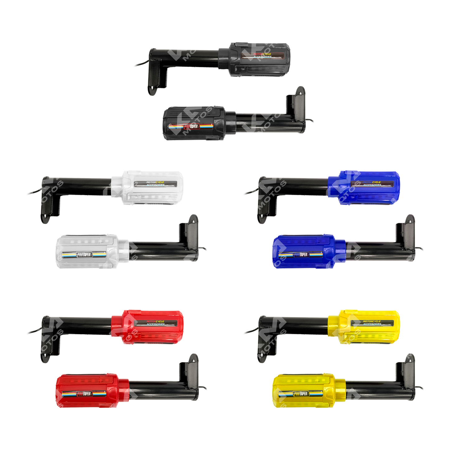 Set de sliders de defensa de motor KMS con luz, resistente y duradero para protección y estilo en vehículos.