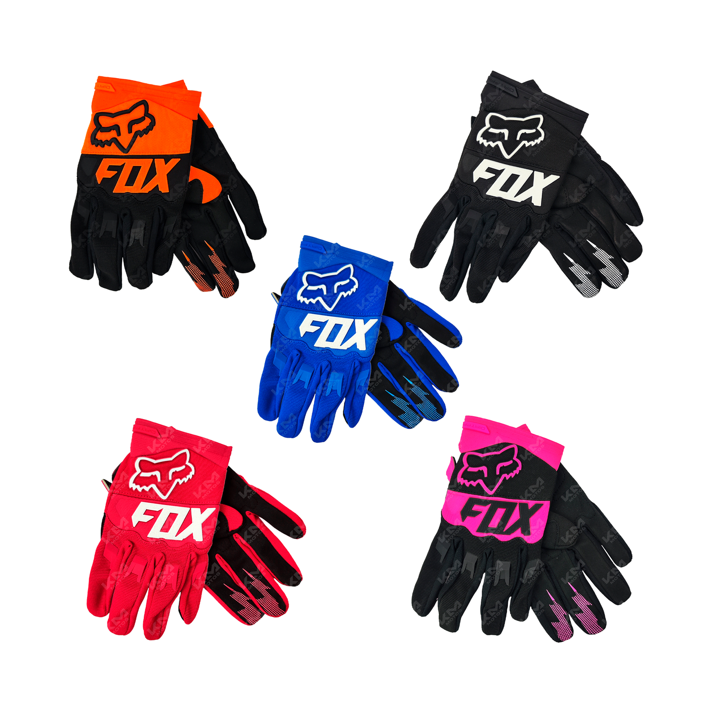 GUANTES FOX + PROTECCION NEGROS /COLORES KMS