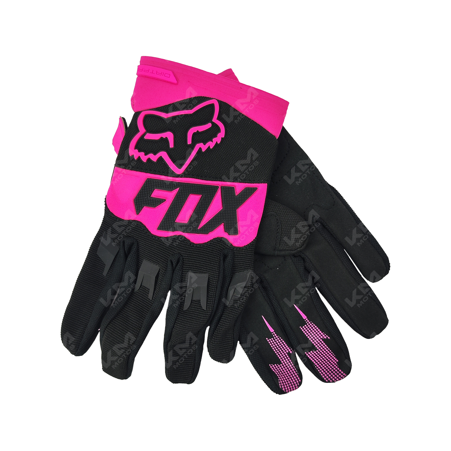 GUANTES FOX + PROTECCION ROSADO/NEGRO - KMMOTOSHN