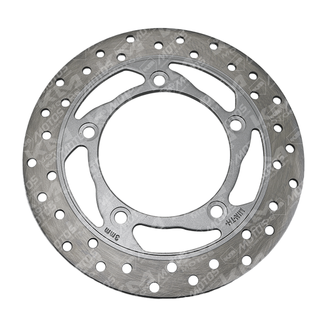Disco de freno WIMMA para Pulsar 135LS y NS 125, muestra el disco de freno en imagen, con superficie de fricción y orificios de ventilación.