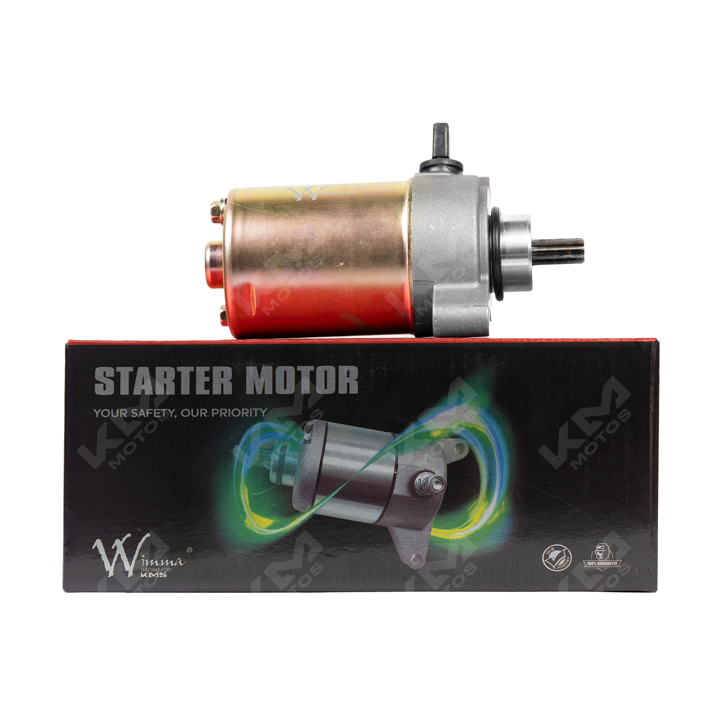 Motor de arranque WIMMA Hayate 110-AX4 Evolution en color negro, con componentes visibles del motor eléctrico.