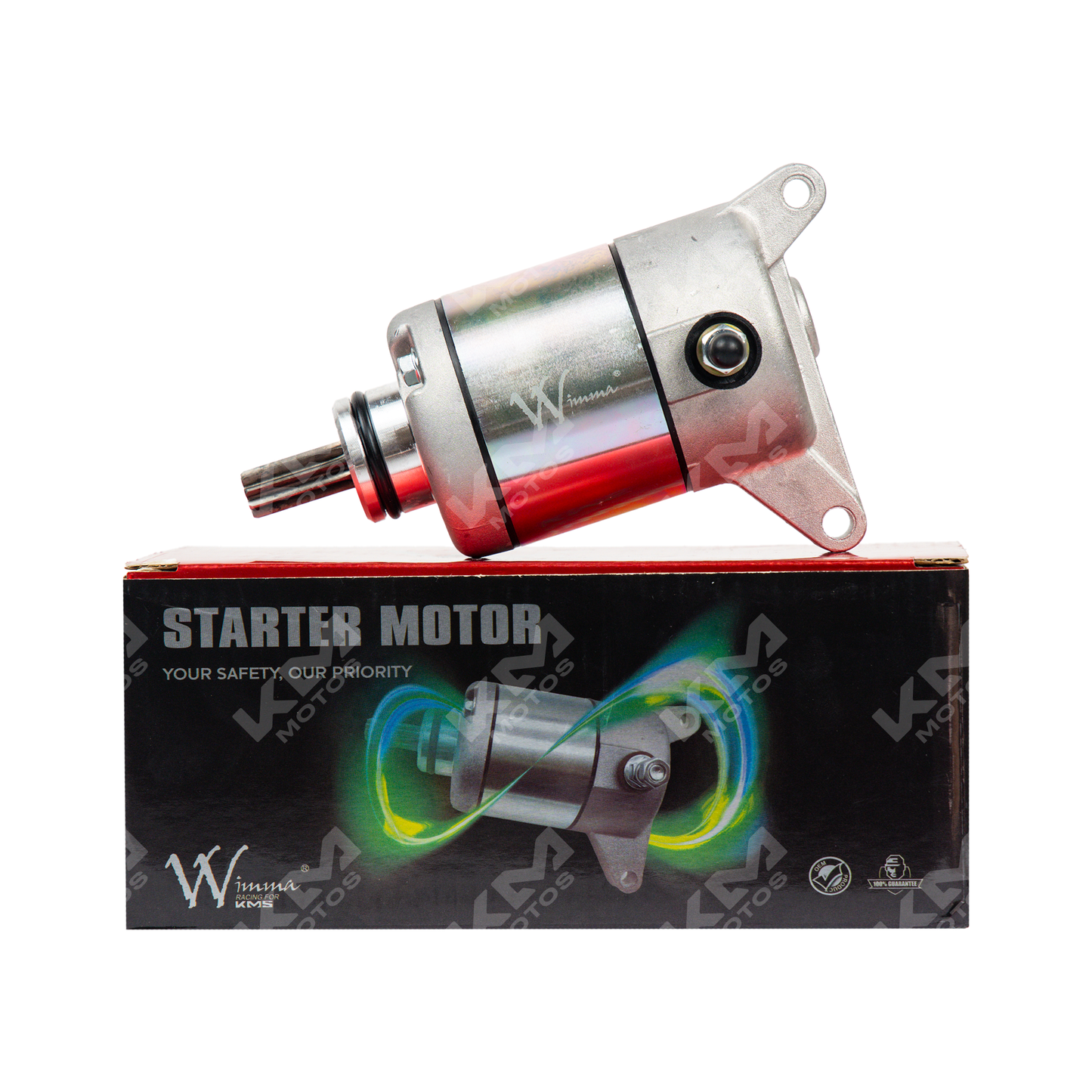 Motor de arranque WIMMA para motos XR150L, CBF150, CB125E y más, compatible con modelos Invicta y Hunk160 en imagen.