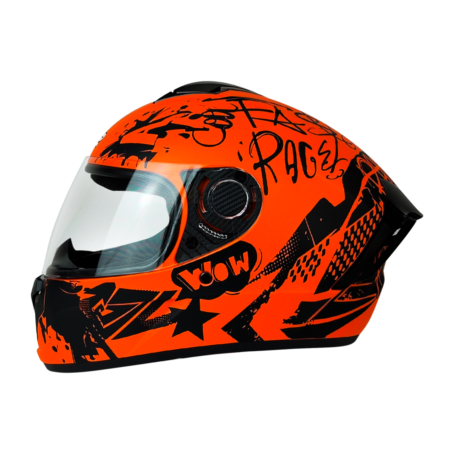 CASCO CERRADO ANARANJADO/NEGRO MATE GRAFITI DOT WLT111 HS2 V.C. "L"