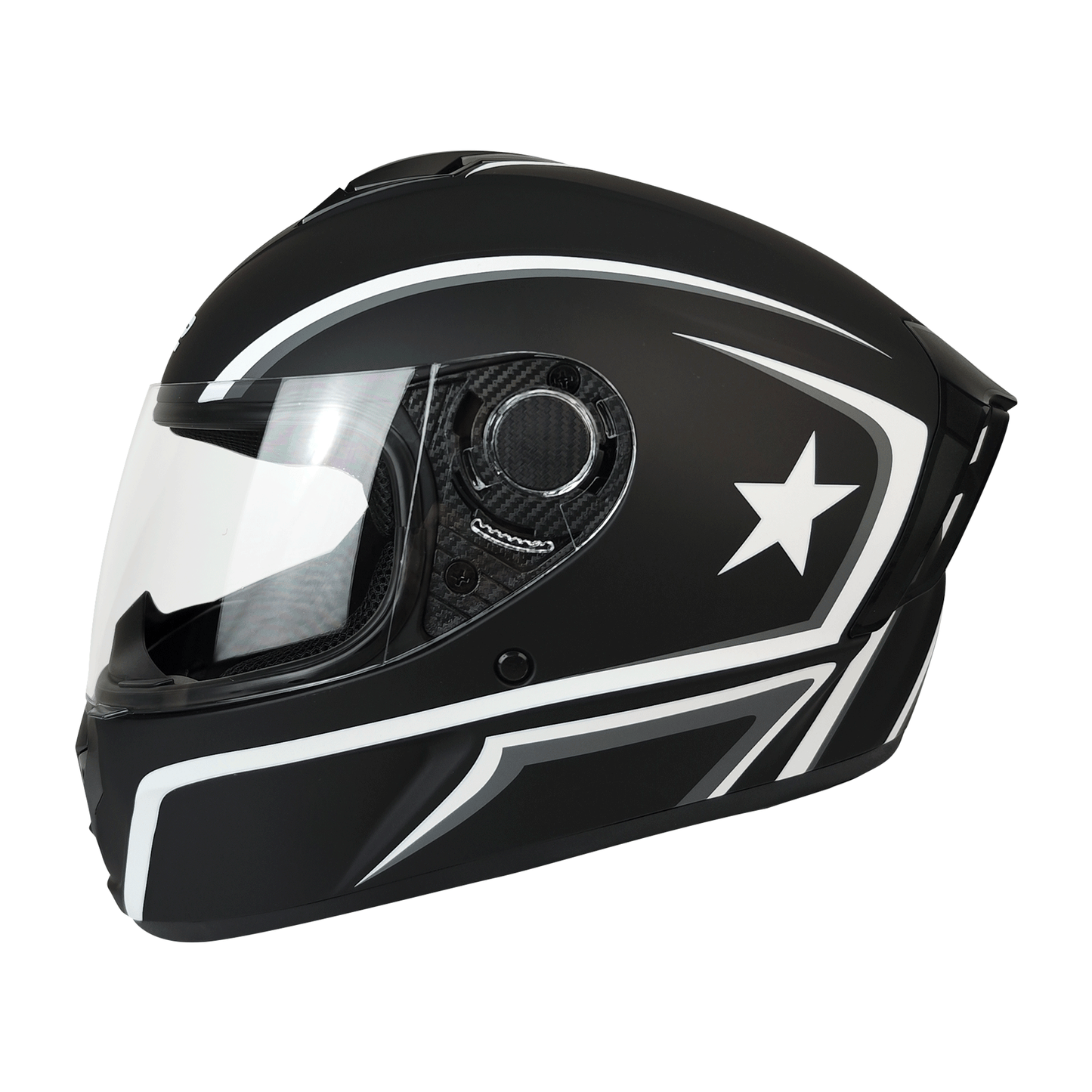 CASCO CERRADO NEGRO/BLANCO MATE DOT WLT111 HS2 V.C. "XL"
