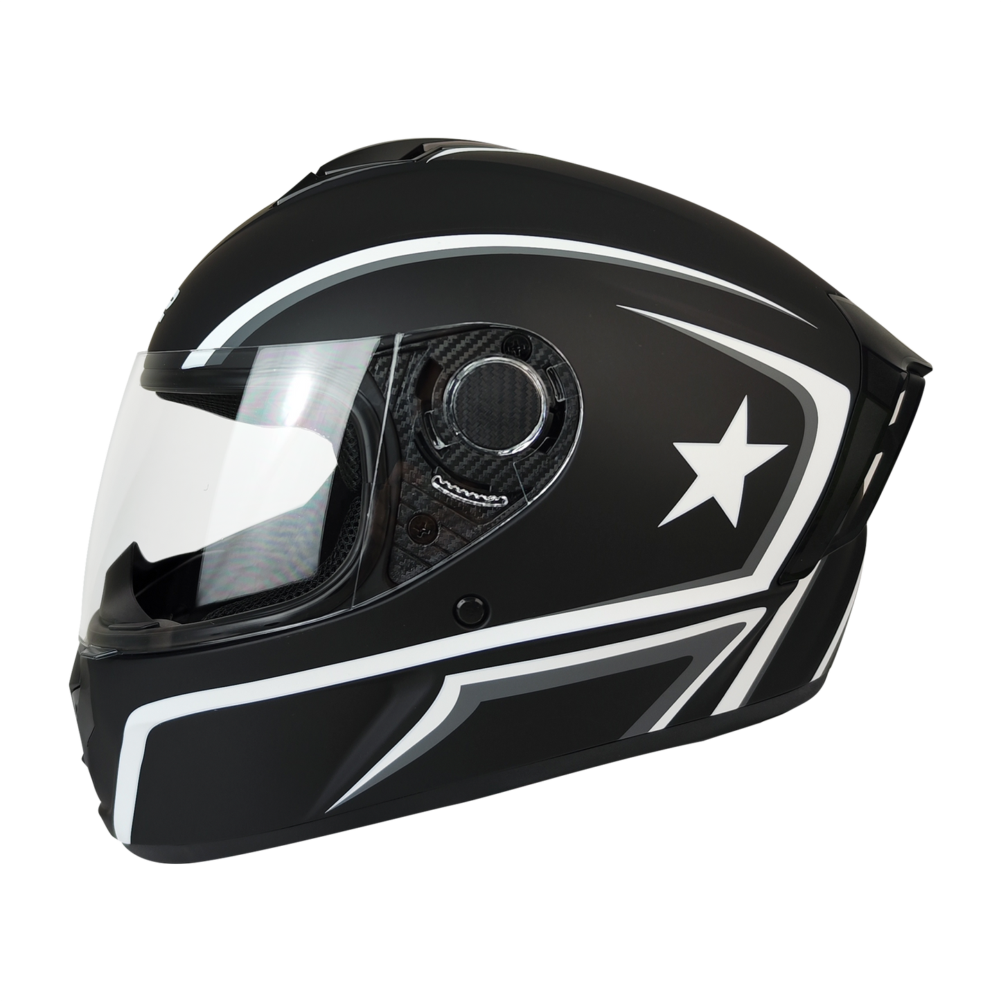 CASCO CERRADO NEGRO/BLANCO MATE STAR DOT HS2 "L"