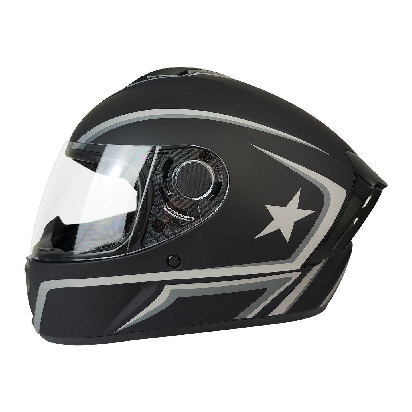 CASCO CERRADO NEGRO/GRIS MATE STAR DOT WLT111 HS2 V.C. "L"