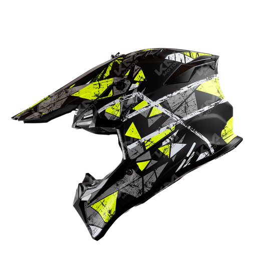 CASCO CROSS NEGRO/AMARILLO MATE DOT VECTOR HS2 "XXL"