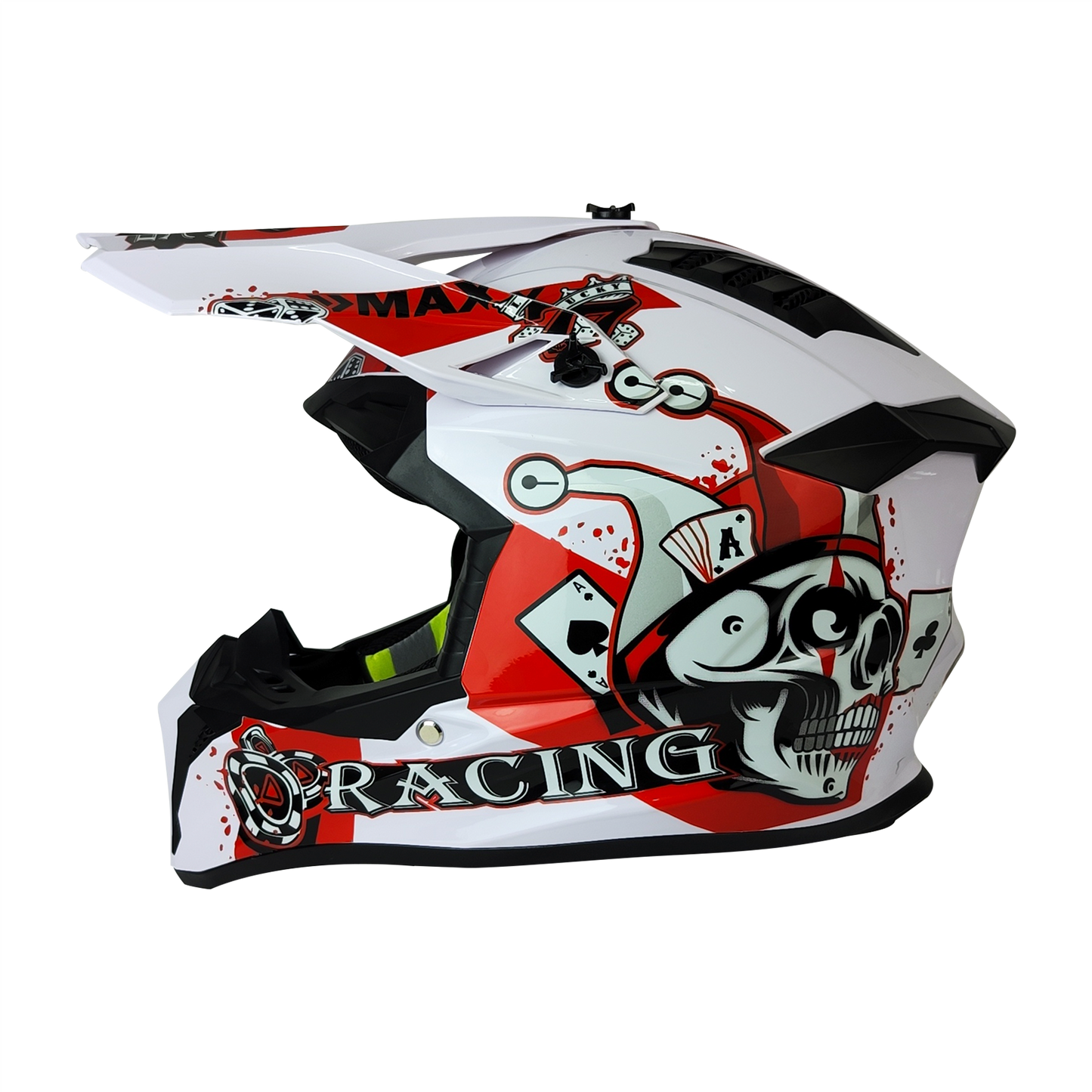 CASCO CROSS BLANCO/ROJO DOT SKULL HS2 WLT189/WLT127 "M"