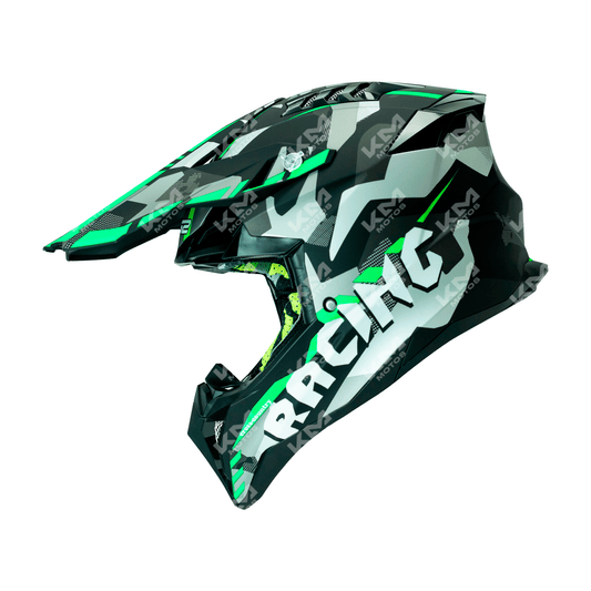 CASCO CROSS NEGRO/VERDE MATE SPEED MOTED DOT WLT189 HS2 "L"