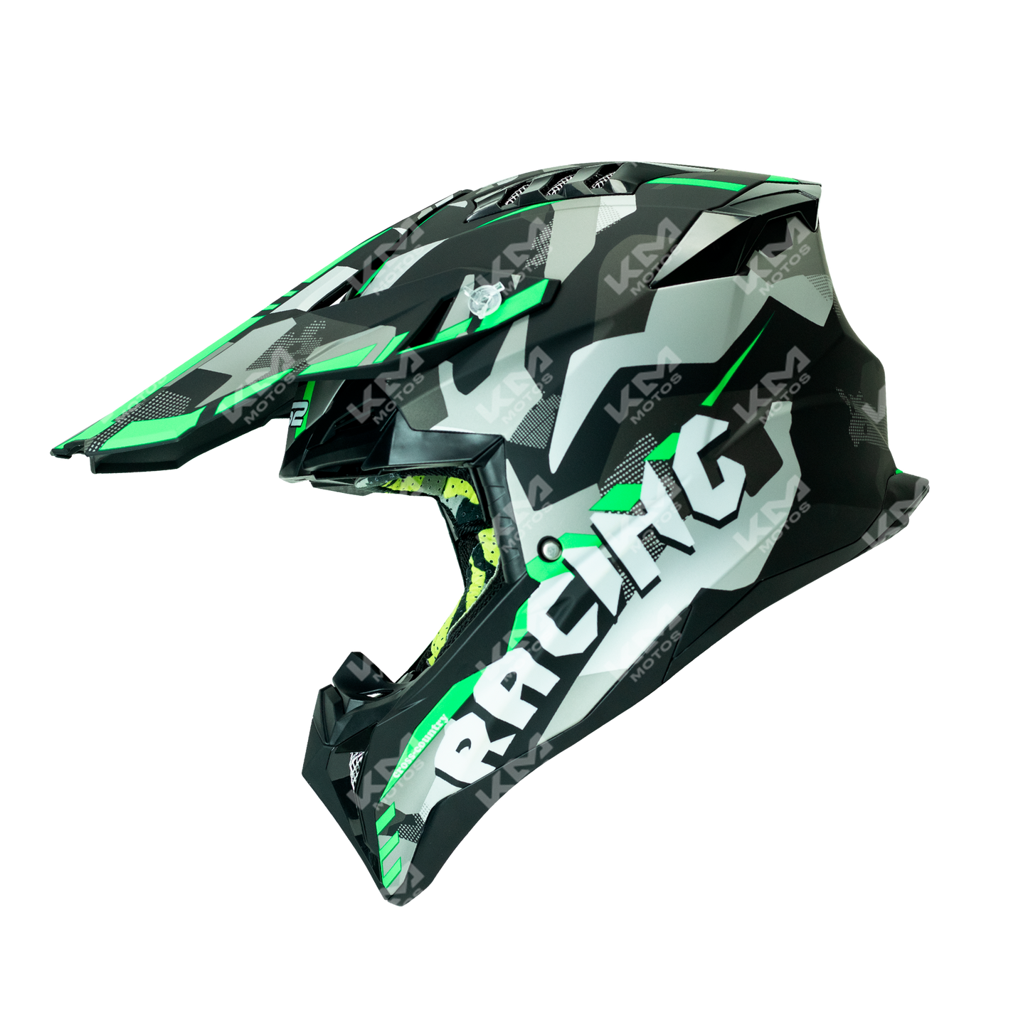 CASCO CROSS NEGRO/VERDE MATE SPEED MOTED DOT WLT189 HS2 "M"