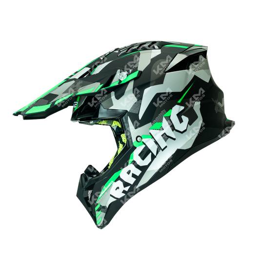 CASCO CROSS NEGRO/VERDE MATE SPEED MOTED DOT WLT189 HS2 "M"