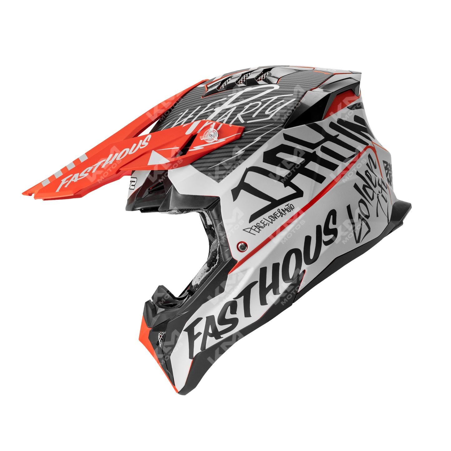 CASCO CROSS ROJO/BLANCO MATE FASTHOUSE DOT WLT189 HS2 "M"