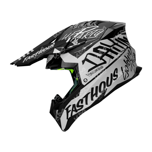 CASCO CROSS NEGRO/BLANCO MATE FASTHOUSE DOT WLT189 HS2 "L"