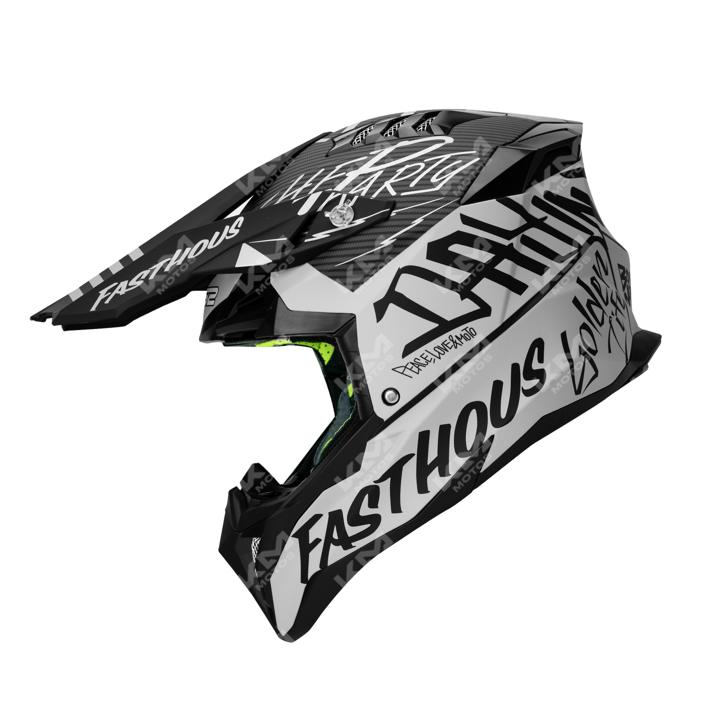 CASCO CROSS NEGRO/BLANCO MATE FASTHOUSE DOT WLT189 HS2 "M"