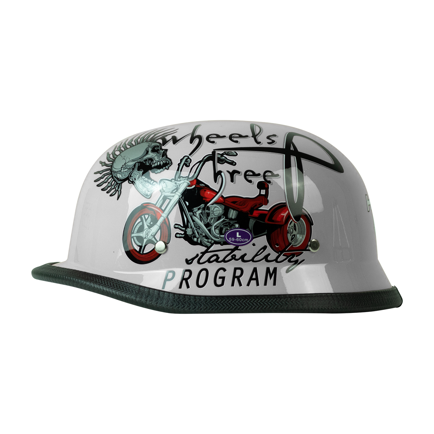 CASCO GORRITA BLANCO BRILLO SOLID (PANDILLERO) DOT WLT307 HS2 "L"