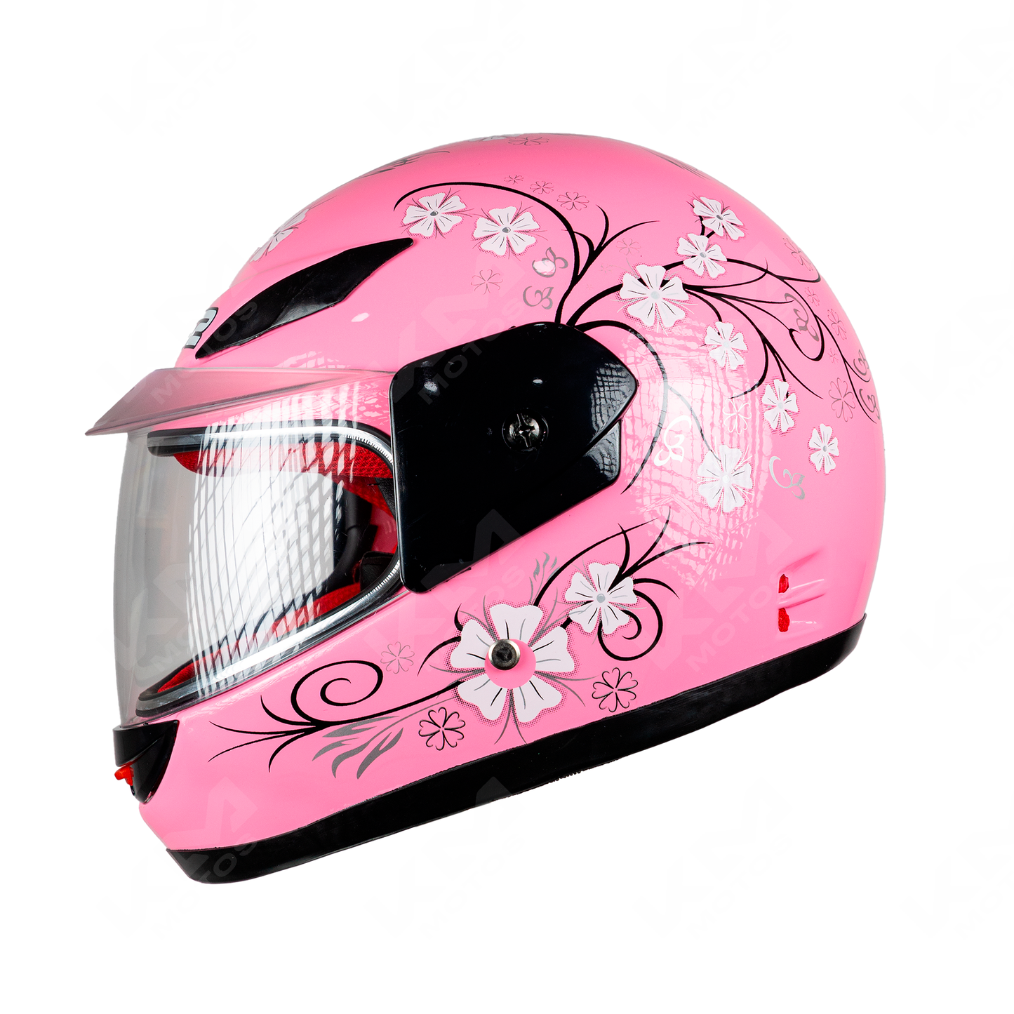 CASCO CERRADO P/NINO BRT ROSADO FLOR WLT501 ABS HS2 "M" - KMMOTOSHN
