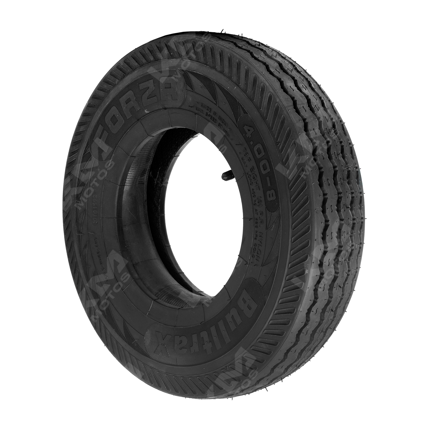 Llanta BULLTRAX 4.00-8 TT con neumático para maquinaria agrícola, resistente y duradera, vista frontal en la imagen.