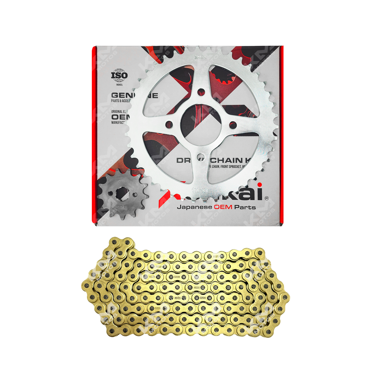 Kit de tracción XENKAI 42T/13T con cadena dorada para ZX200L, arrastre 520H-120L, pieza de maquinaria pesada.