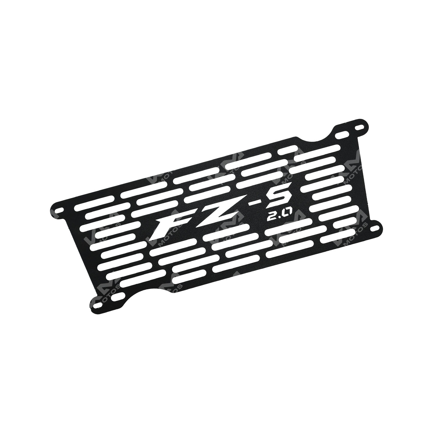 Protector de radiador para Yamaha FZ2.0 de KM Motos, pieza de protección en color negro con diseño resistente.