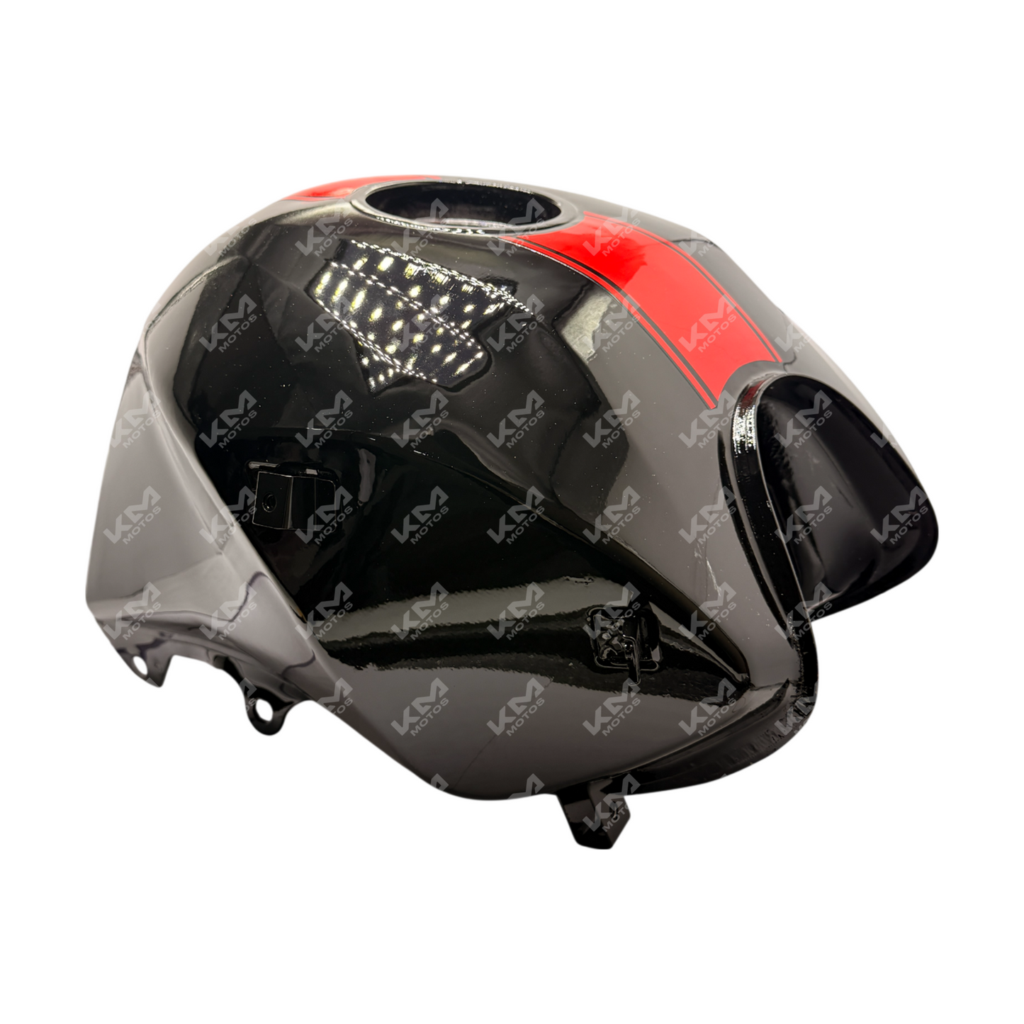 Tanque de combustible negro y rojo XENKAI 125Z, de color sólido y diseño resistente, para vehículos y maquinaria.