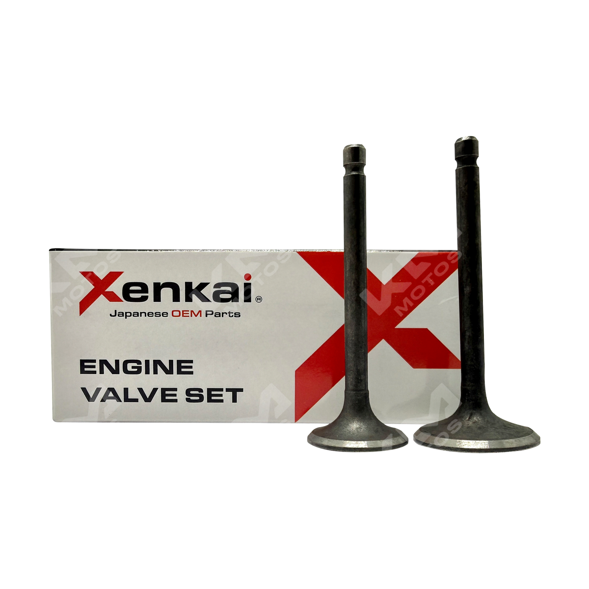 Válvulas de admisión y escape para YBR125 y XTZ125, caja metálica, marca XENKAI, para motos KM Motos.