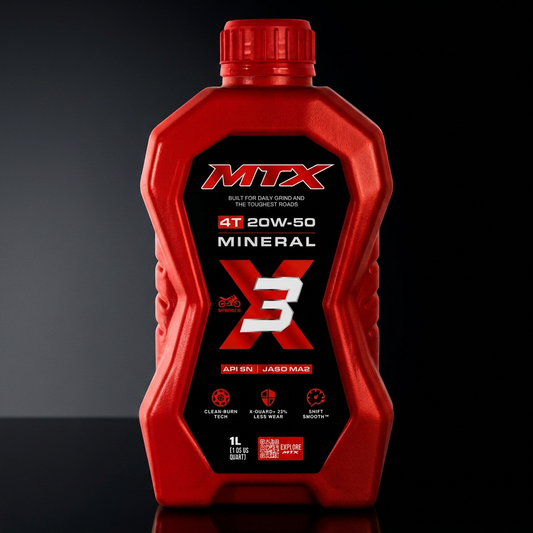 Aceite de motor MTX 20W-50 mineral, 1 litro, para vehículos, con certificación API SN y JASO MA2.