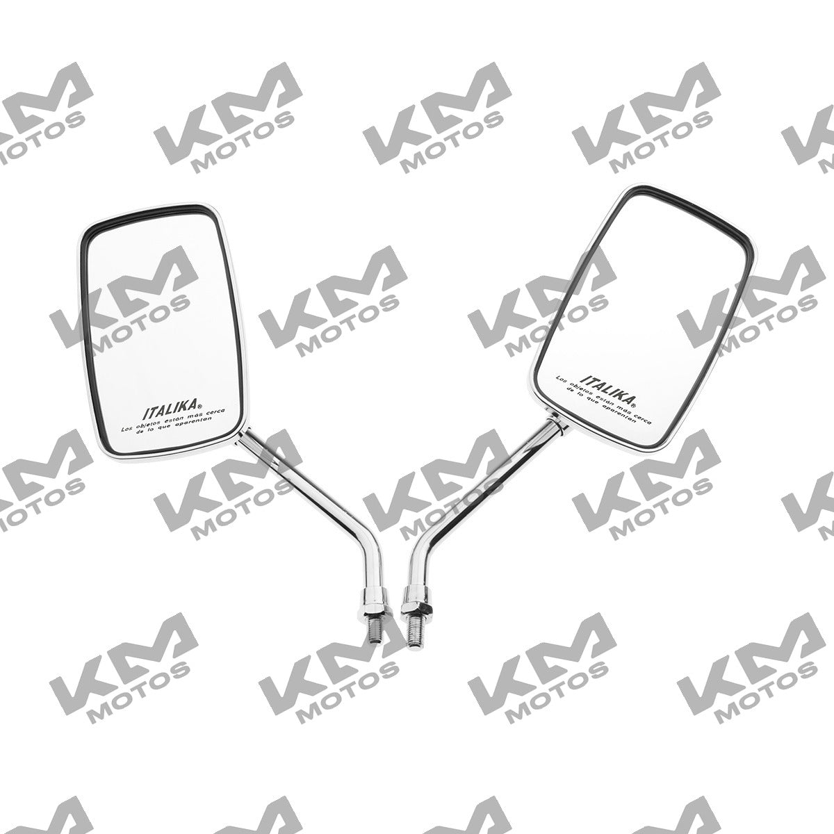 Espejo lateral original Italika RC150GT con logo y leyenda, sistema de control para motocicleta Italika.