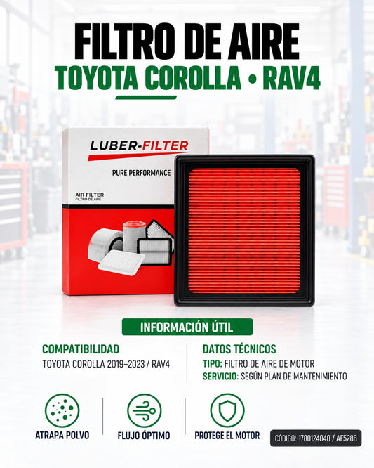 Filtro de aire KM Motos para Toyota Corolla 2019-2023 y RAV4, elemento de filtración de aire para motor.