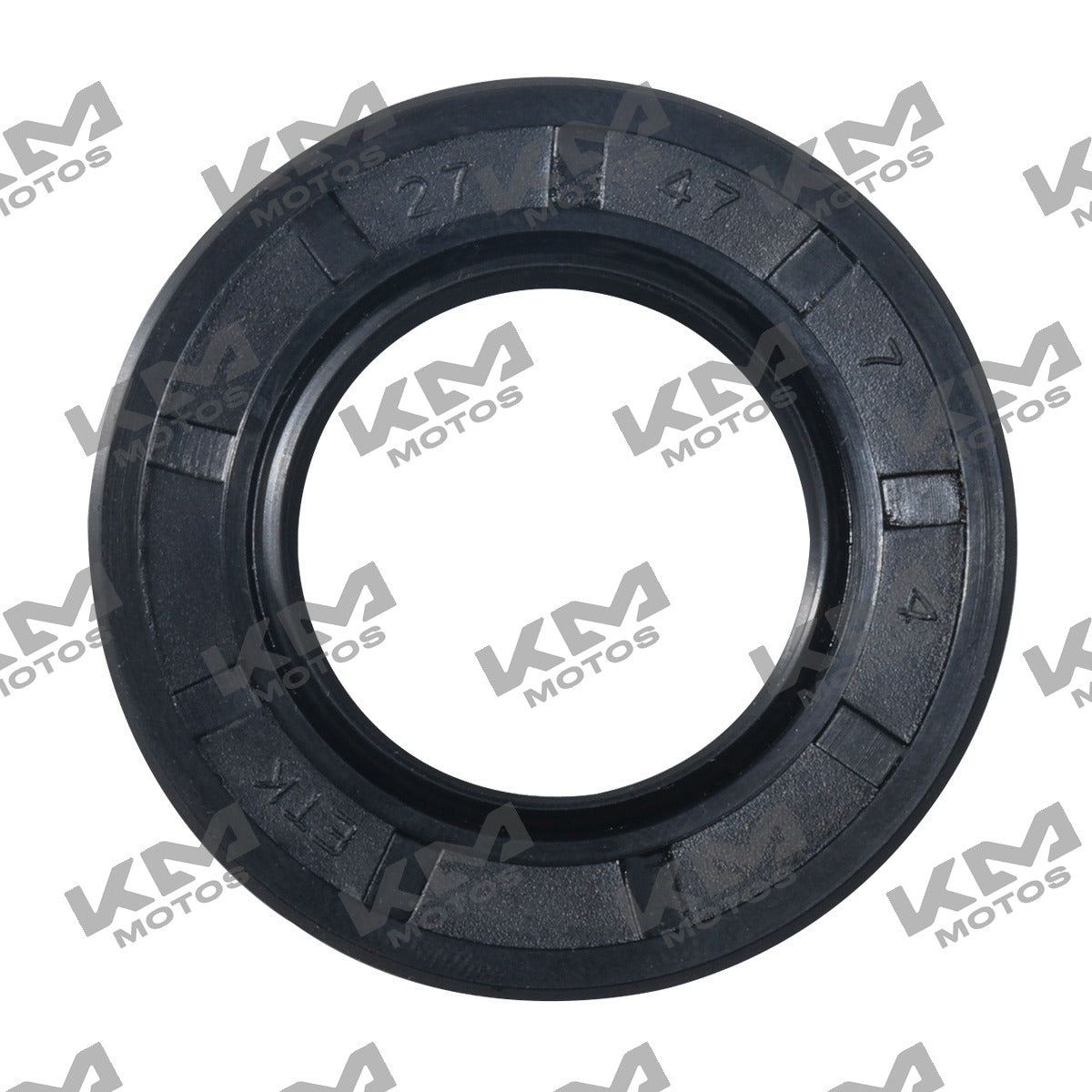 Sello tope 27x47x7 para horquilla Italika FT150 HD, componente del sistema de motor, en color negro.
