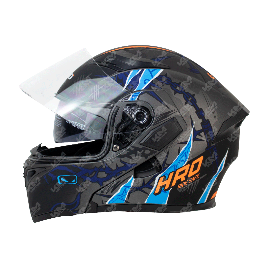 Casco Modular Negro M/Azul Spikes Hro 3400 M
