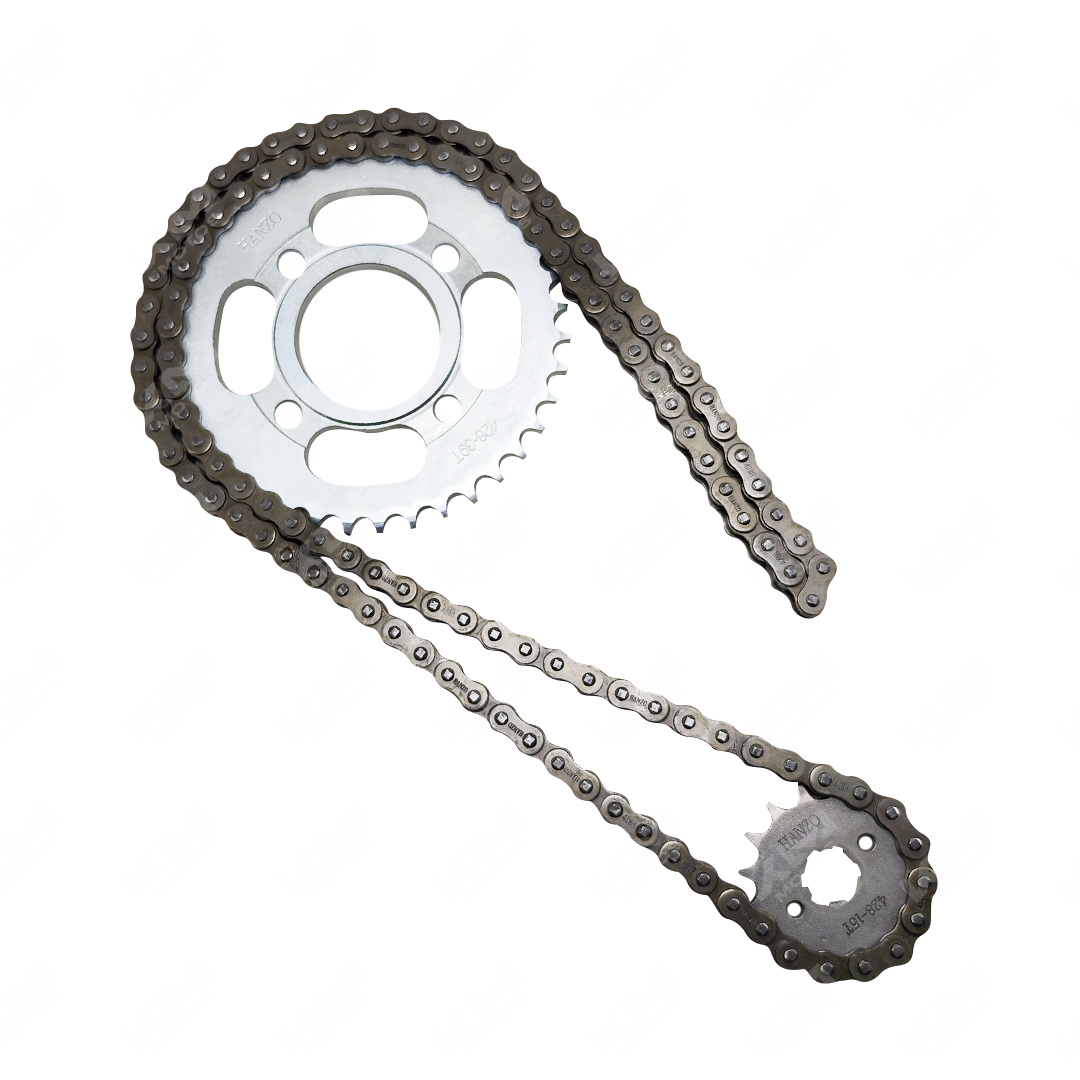 KIT DE TRACCION 39T/15T -428H FT150/ET150-CARGO/JUMBO/DAKAR/CG150/GYA DE BUJES - KMMOTOSHN
