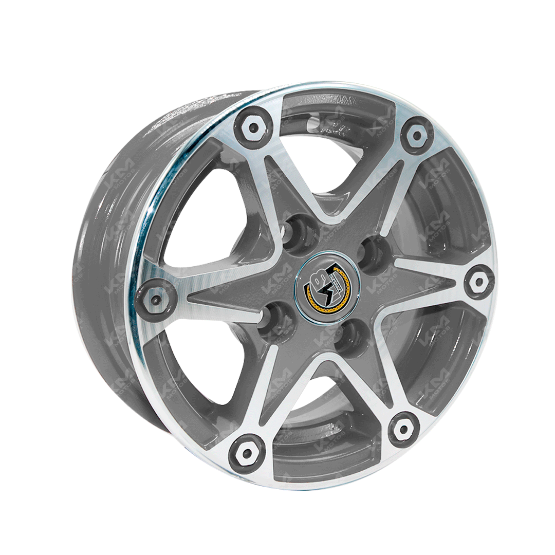 RIN DE LUJO MOTOTAXI 6 ASPAS GRIS/CROMO