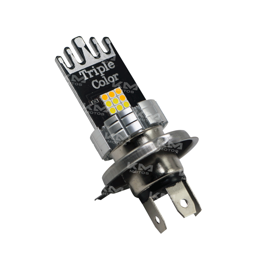 LUZ LED 3 COLORES (SOCKET H4) - KMMOTOSHN