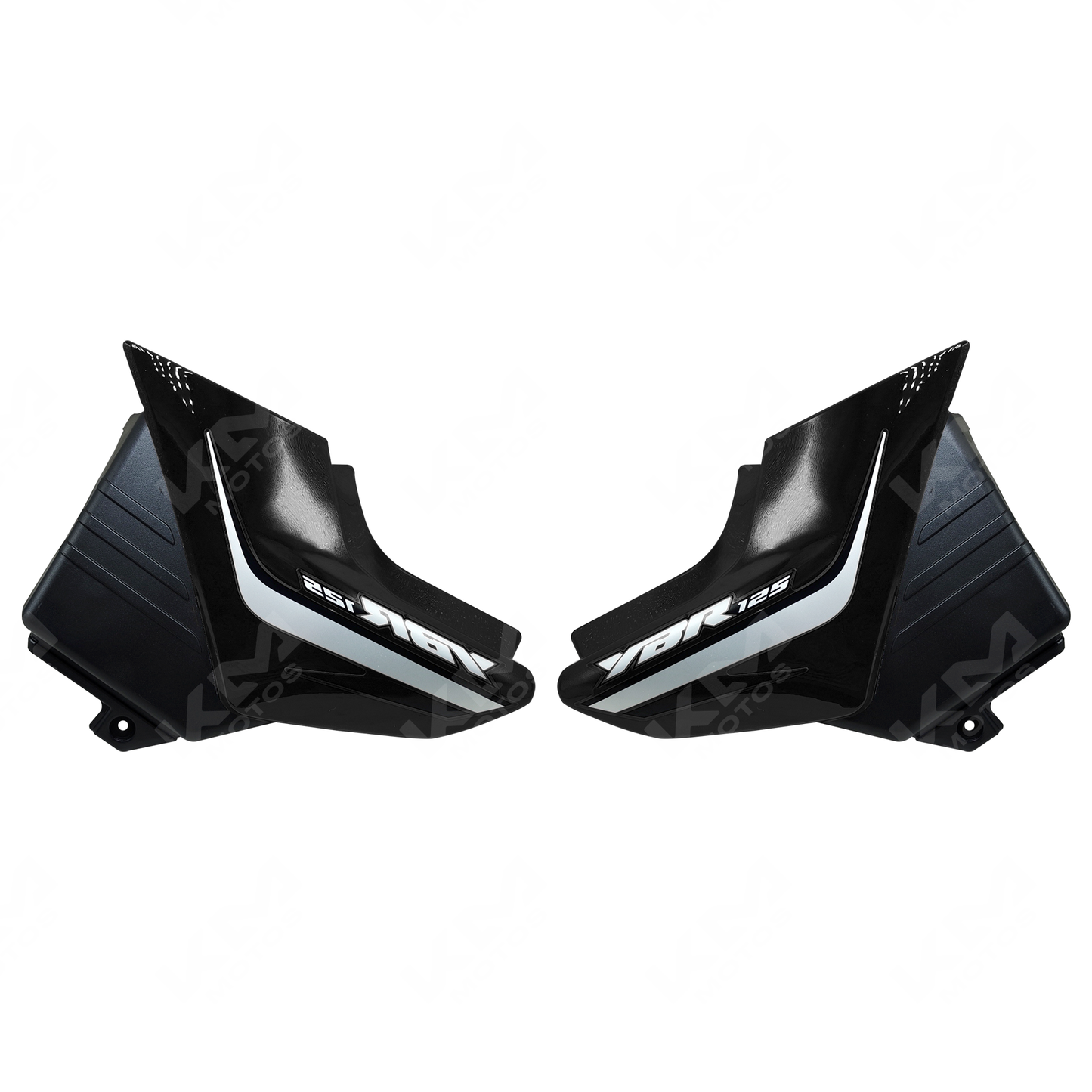 TAPADERAS LATERALES YBR125 -E/-ED/-G NEGRO KMS - KMMOTOSHN