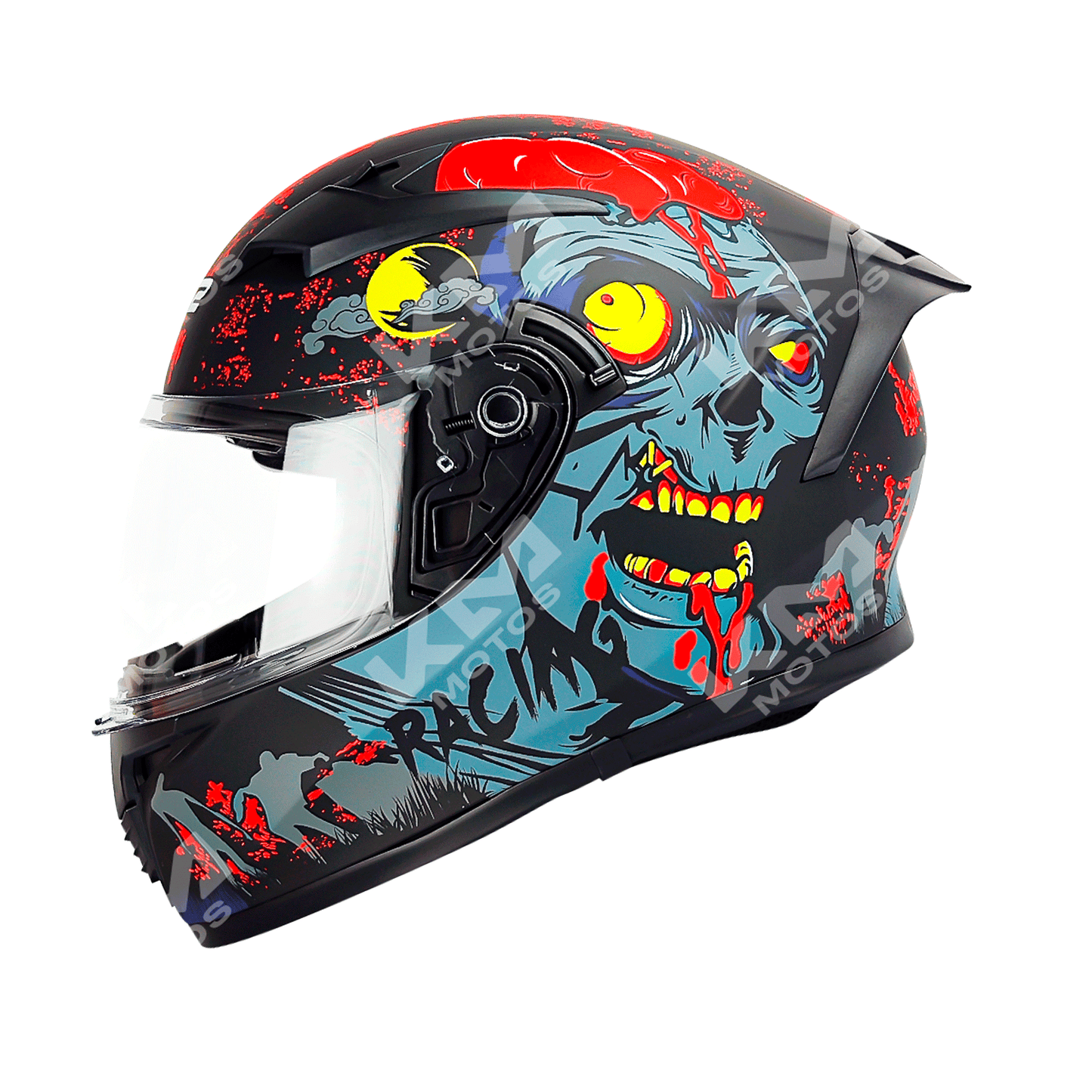 Casco Cerrrado Negro/Gris Mate Zombie WLT108 Dot HS2 KMS "M" - KMMOTOSHN