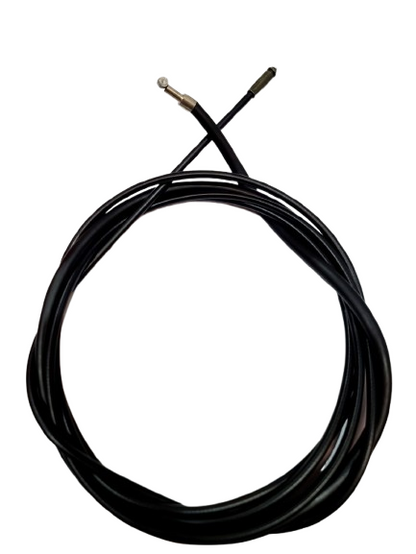 Cable de acelerador BAJAJ RE205, muestra el cable negro con conexiones metálicas para motocicleta.