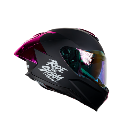 Casco integral HS2 Ride the Storm ZL-616 HS2 con visera rosada fotocromática, protección D.V., ECE/DOT, tamaño M, vista derecha