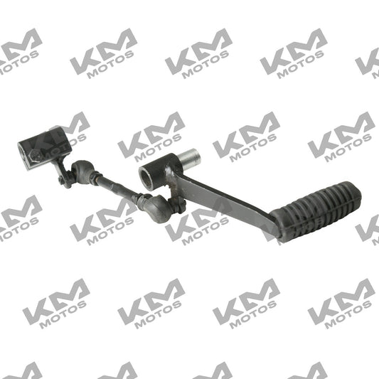 Sistema de chasis para pedal de cambios Italika RT180 FT180 FT200, pieza original F11030138, en color negro.