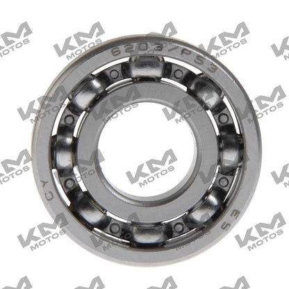 Balero radial de bolas 6203-P53 de la marca ORIGINAL para ATV y VORT-X en color naranja, resistente y duradero.