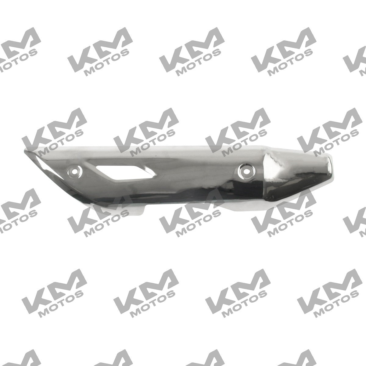 Placa protectora cromada para sistema de chasis de motocicleta Italika 125z, modelo F07010163, pieza original.