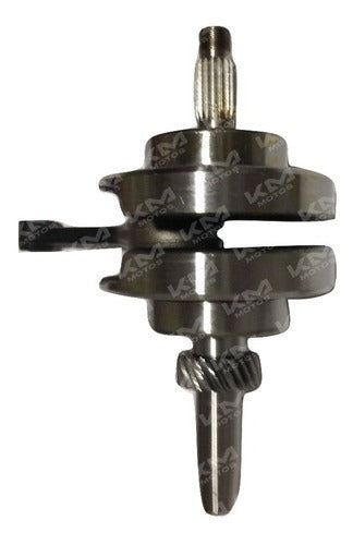 Cigüeñal CG200 de 63mm balanceado, componente de motor, visible en la imagen, para reparación y mantenimiento de motores.