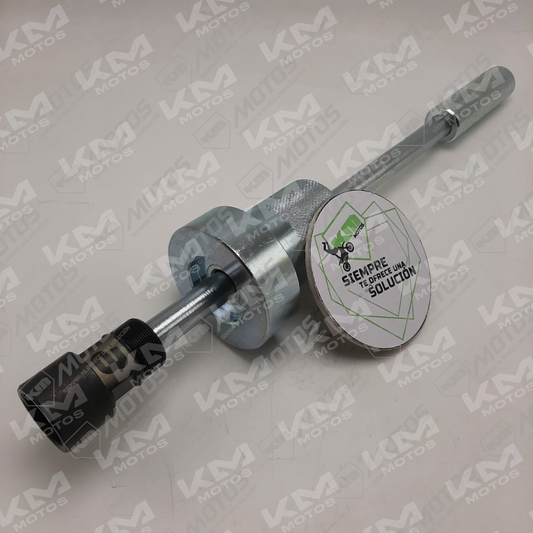 Extractor de volante de golpe Bajaj Boxer 150 de la marca Vini, herramienta universal para reparación de motocicletas.