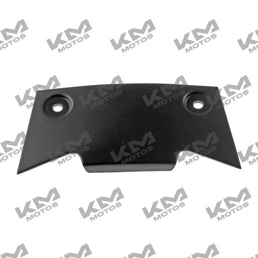 Cubierta posterior negra mate para sistema de chasis Dt200 Sport de Italika, original F13011470, en imagen.