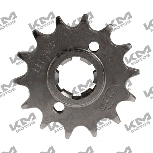 Engranaje delantero de 14 dientes para sistema de tracción Italika FT150, RC150 y CG125, original E06030120.
