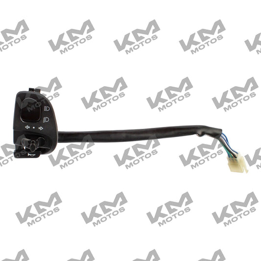 Conjunto mando izquierdo para sistema eléctrico Italika Modena 150, pieza original, con controles y cables visibles.