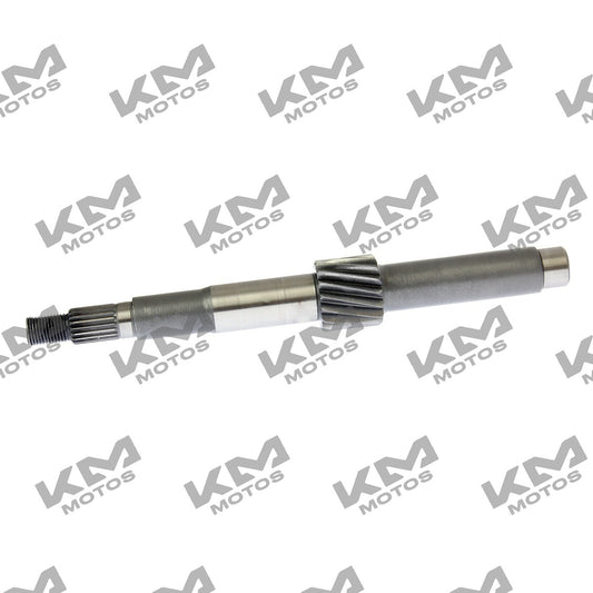 Eje primario de transmisión original Italika para ATV150, ATV180 y ATV200, parte del sistema de motor, en acabado metálico.