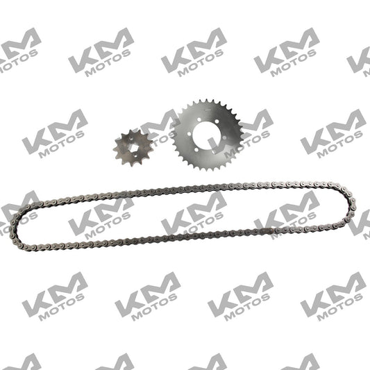 Kit de tracción negro para Italika 250Z, sistema de tracción original para motocicleta Italika 250Z.